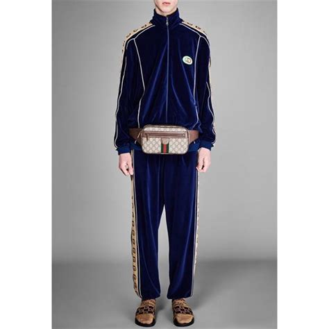 velour gucci tracksuit|gucci velour tracksuit men.